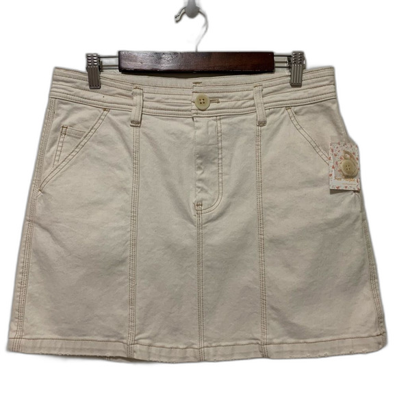 Free People Lennox Seamed Mini Skirt natural size 12 - Picture 1 of 6